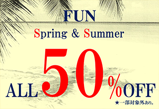 GW店内全品50%OFF!!